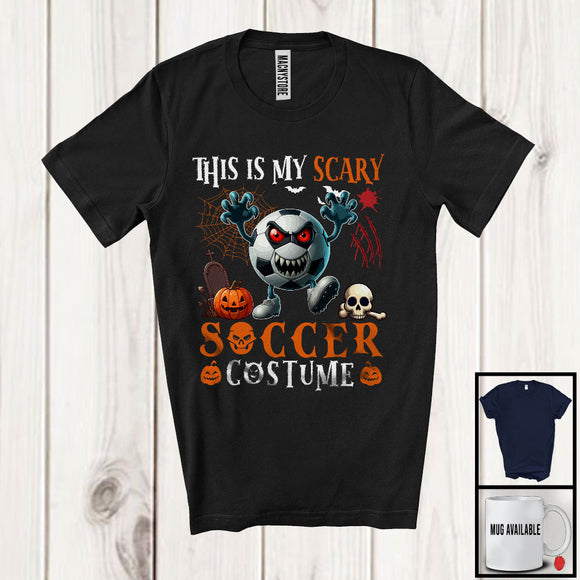 MacnyStore - This Is My Scary Soccer Costume; Humorous Halloween Zombie Ball Pumpkin; Sports Team T-Shirt