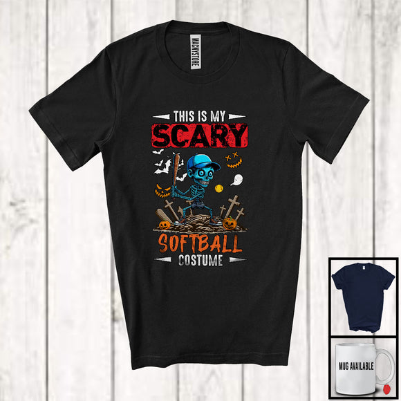 MacnyStore - This Is My Scary Softball Costume; Awesome Halloween Zombie Playing Softball; Sport Player T-Shirt