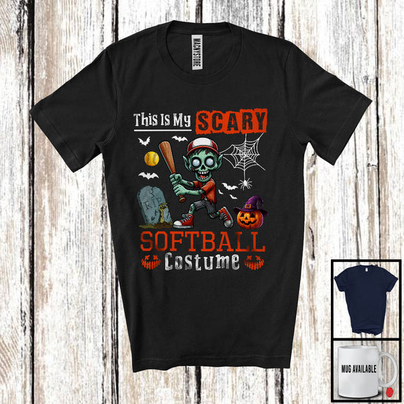MacnyStore - This Is My Scary Softball Costume, Horror Halloween Zombie Playing Softball, Sport Player Team T-Shirt