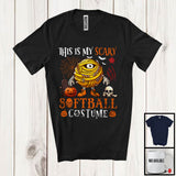 MacnyStore - This Is My Scary Softball Costume; Humorous Halloween Mummy Ball Pumpkin; Sports Team T-Shirt