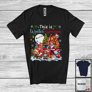 MacnyStore - This Is Winter Season; Awesome Christmas Santa ELF Snowman With Pickup Truck; Snowing T-Shirt