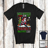 MacnyStore - This Tennis Team Is On The Santa's Naughty List; Merry Christmas Plaid Santa; Sport Player T-Shirt