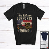 MacnyStore - This Veteran Supports Trump; Cool Vote Election President; Vintage America Flag Patriotic T-Shirt