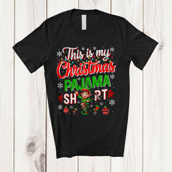 MacnyStore - This is My Christmas Pajama Shirt; Amusing Christmas Lights Elf X-mas; Family Group T-Shirt