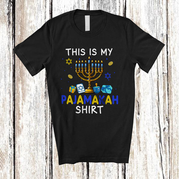 MacnyStore - This is My Pajamakah Shirt; Amusing Hanukkah Pajamas Menorah Lover; Family Group T-Shirt