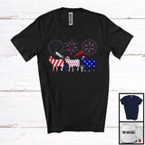 MacnyStore - Three American Flag Cow, Wonderful 4th Of July Fireworks, Farm Animals Farmer Patriotic T-Shirt