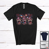 MacnyStore - Three American Flag Hyena, Adorable 4th Of July Fireworks Patriotic, Wild Animal Lover T-Shirt