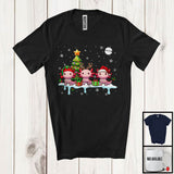 MacnyStore - Three Axolotls Snowing; Adorable Christmas Tree Axolotl Lover; Pajama Family X-mas Group T-Shirt