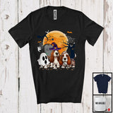 MacnyStore - Three Boo Witch Mummy Basset Hound, Adorable Halloween Costume Puppy Owner, Family T-Shirt