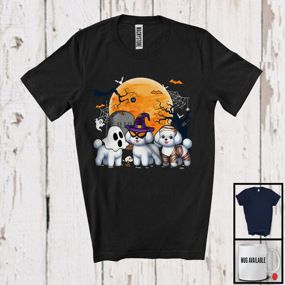 MacnyStore - Three Boo Witch Mummy Bichon Frise, Adorable Halloween Costume Puppy Owner, Family Group T-Shirt