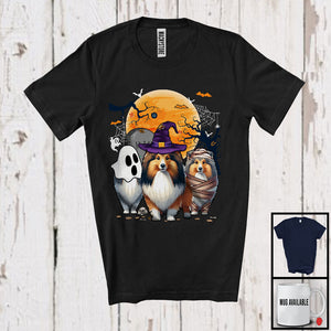 MacnyStore - Three Boo Witch Mummy Shetland Sheepdog, Adorable Halloween Costume Puppy Owner, Family T-Shirt