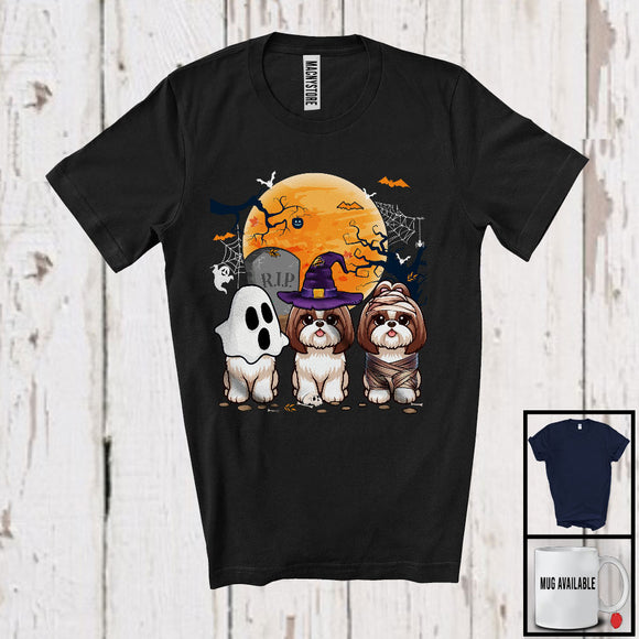 MacnyStore - Three Boo Witch Mummy Shih Tzu, Adorable Halloween Costume Puppy Owner, Family Group T-Shirt