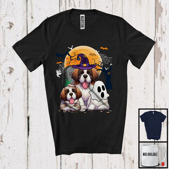 MacnyStore - Three Boo Witch Mummy St. Bernard, Adorable Halloween Costume Puppy Owner, Family Group T-Shirt