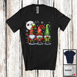 MacnyStore - Three Gnomes Squad; Awesome Christmas Moon Snowing; X-mas Matching Family Group T-Shirt