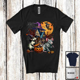 MacnyStore - Three Mummy Pumpkin Rat, Horror Halloween Costume Witch Castle, Animal Lover Group T-Shirt