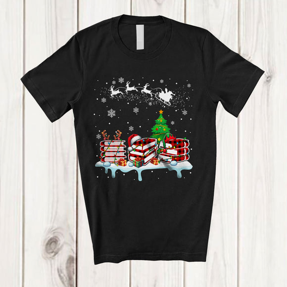 MacnyStore - Three Red Plaid Librarian Tools; Amusing Christmas Snowing Librarian; Jobs Careers Proud T-Shirt