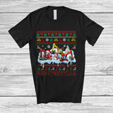 MacnyStore - Three Santa Elf Reindeer Excavator Snowing; Awesome Christmas Sweater Snowman; Driver T-Shirt