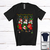 MacnyStore - Three Santa Elf Reindeer Guinea Pigs In Christmas Socks; Amazing X-mas Animal; Snowing T-Shirt