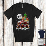 MacnyStore - Three Santa German Shepherd; Fantastic Christmas Moon X-mas Tree On Pickup Truck Driver T-Shirt