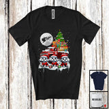 MacnyStore - Three Santa Maltipoos; Fantastic Christmas Moon X-mas Tree On Pickup Truck; Santa Driver T-Shirt