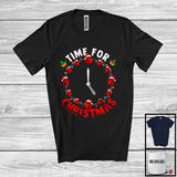 MacnyStore - Time For Christmas; Cheerful X-mas Lights Santa Boxing As Clock; Sport Player Family T-Shirt