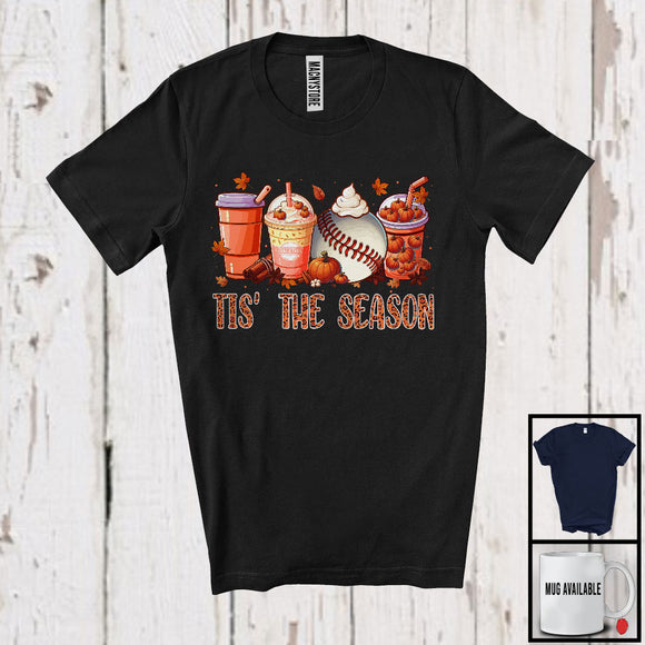 MacnyStore - Tis' The Season; Amazing Thanksgiving Leopard Pumpkin Spice; Baseball Playing Player Team T-Shirt