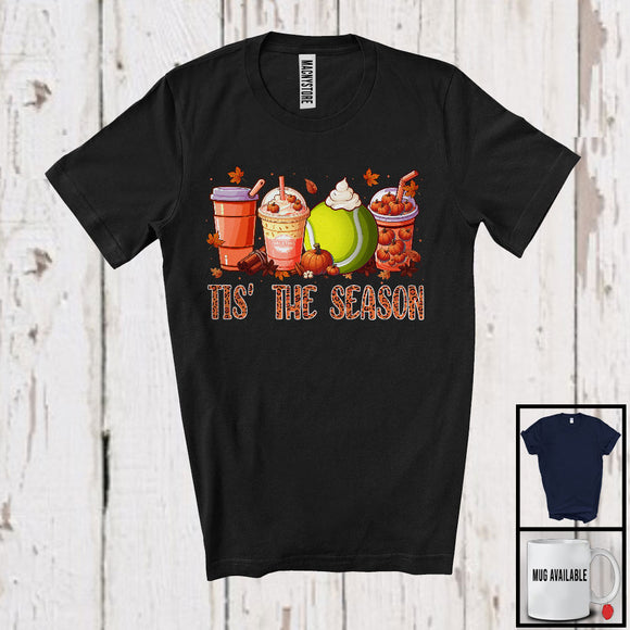 MacnyStore - Tis' The Season; Amazing Thanksgiving Leopard Pumpkin Spice; Tennis Playing Player Team T-Shirt