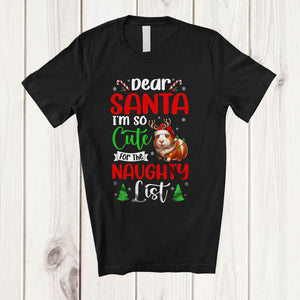 MacnyStore - Too Cute For The Naughty List; Lovely Christmas Santa Reindeer Guinea Pig Owner; Family T-Shirt