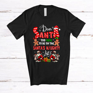 MacnyStore - Too Cute To Be On The Santa's Naughty List; Humorous Christmas Gingerbreads; Friends Family T-Shirt