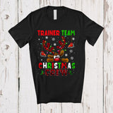 MacnyStore - Trainer Team Christmas Crew; Fantastic X-mas Red Plaid Reindeer Face; Proud Careers Jobs T-Shirt