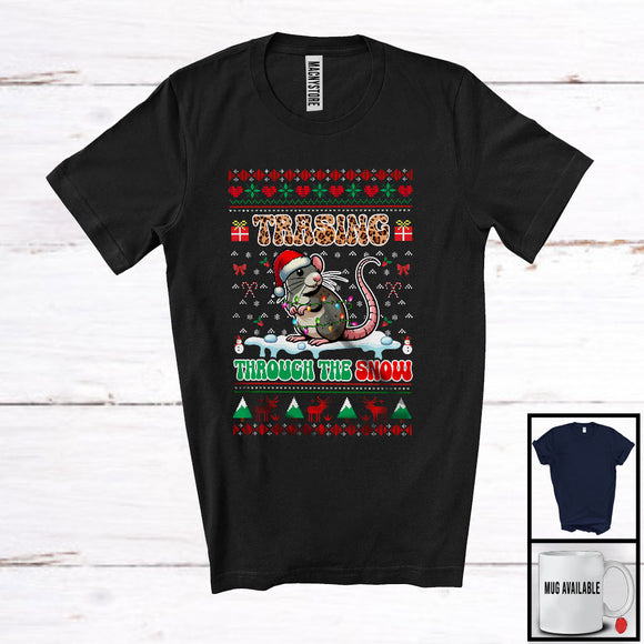 MacnyStore - Trashing Through The Snow; Amazing Christmas Sweater Leopard Santa Rat; Trash Animal T-Shirt