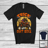 MacnyStore - Trick Or Dirt Bike; Horror Halloween Moon Witch Trick Or Treat Boo Ghost; Biker Family Group T-Shirt