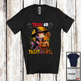 MacnyStore - Trick Or Treat-A-Lotl; Adorable Halloween Axolotl Witch Candy Pumpkin; Animal Lover T-Shirt