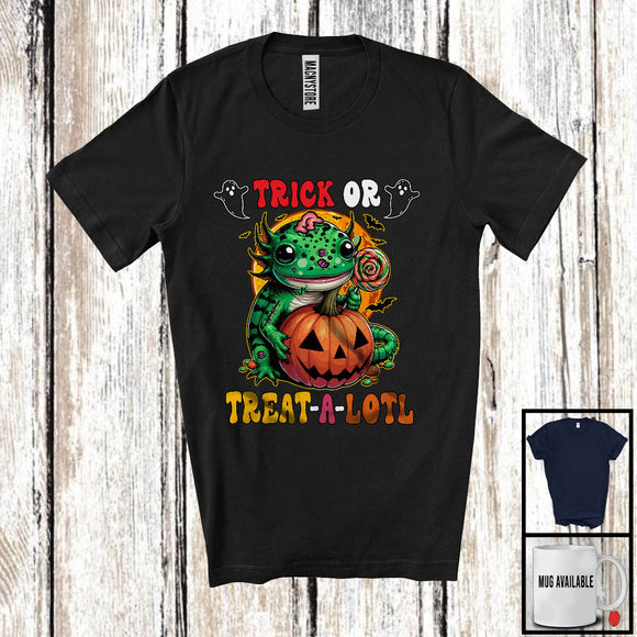 MacnyStore - Trick Or Treat-A-Lotl; Adorable Halloween Axolotl Zombie Candy Pumpkin; Animal Lover T-Shirt