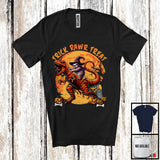 MacnyStore - Trick Rawr Treat; Horror Halloween Witch Sloth Riding Mummy T-Rex; Dinosaur Lover T-Shirt