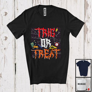 MacnyStore - Trig Or Treat, Humorous Halloween Math Teacher Students Group, Trick or Treat Math Lover T-Shirt