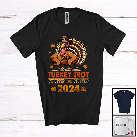 MacnyStore - Trot Squad 2024; Humorous Thanksgiving Turkey Sunglasses; Matching Running Runner Group T-Shirt