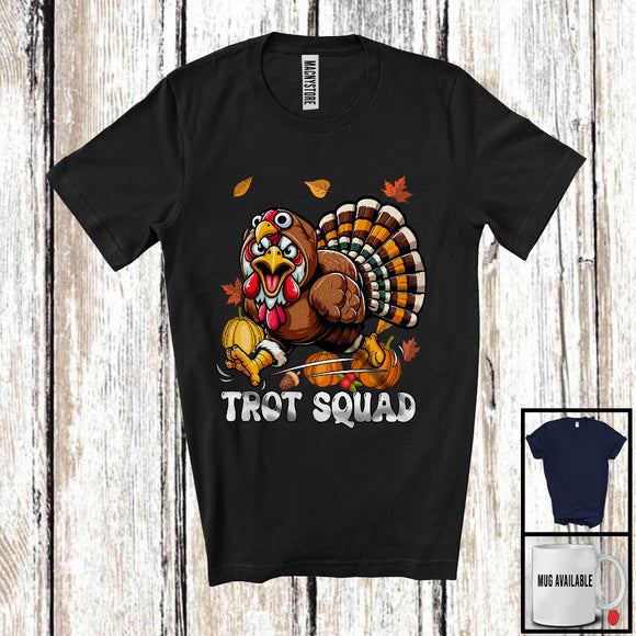 MacnyStore - Trot Squad, Humorous Thanksgiving Turkey Chicken Face, Marathon Running Runner Lover T-Shirt