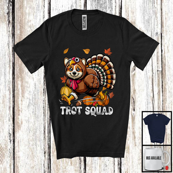 MacnyStore - Trot Squad, Humorous Thanksgiving Turkey Corgi Face, Marathon Running Runner Lover T-Shirt