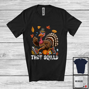 MacnyStore - Trot Squad, Lovely Thanksgiving Fall Leaves Pumpkin Turkey Running, Marathon Runner Lover T-Shirt