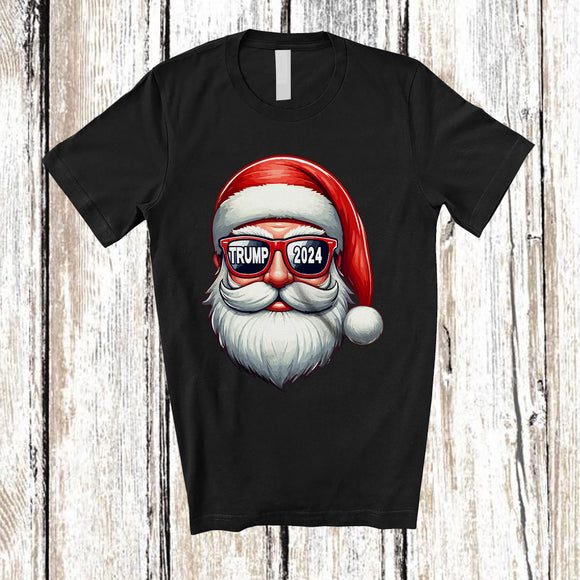 MacnyStore - Trump 2024; Humorous Christmas Santa Face Sunglasses; Pajamas Matching Family Group T-Shirt