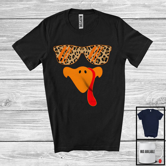 MacnyStore - Turkey Face Wearing Leopard Sunglasses, Amazing Thanksgiving Turkey, Family Gobble Group T-Shirt