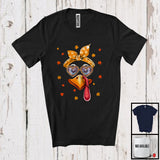 MacnyStore - Turkey Face With Leopard Sunglasses; Wonderful Thanksgiving Autumn Leaves Turkey; Family T-Shirt