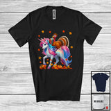 MacnyStore - Turkey Librarian Riding Unicorn; Wonderful Thanksgiving Fall Leaf Turkey; Jobs Librarian Group T-Shirt