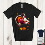 MacnyStore - Turkey Llama, Lovely Thanksgiving Fall Leaves Pumpkin Pilgrim Llama Lover, Family Group T-Shirt