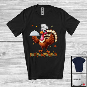 MacnyStore - Turkey Lunch Lady; Adorable Thanksgiving Turkey Fall Leaves Pumpkins; Chef Proud Jobs Careers T-Shirt