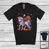 MacnyStore - Turkey Nurse Riding Unicorn; Wonderful Thanksgiving Fall Leaf Turkey; Jobs Nursing Group T-Shirt