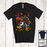 MacnyStore - Turkey Playing Basketball, Joyful Thanksgiving Turkey Pumpkins, Matching Sport Player Team T-Shirt