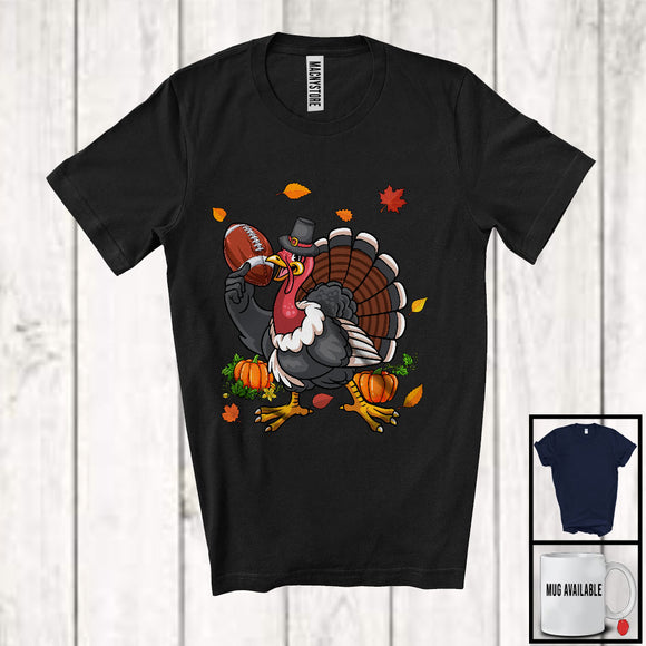 MacnyStore - Turkey Playing Football, Joyful Thanksgiving Turkey Pumpkins, Matching Sport Player Team T-Shirt