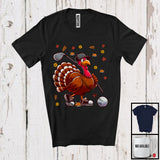 MacnyStore - Turkey Playing Golf, Awesome Thanksgiving Turkey Sport Player Team, Trainer Fall Leaves T-Shirt